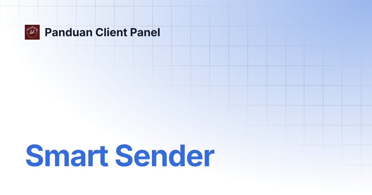 Smart Sender | Panduan Client Panel